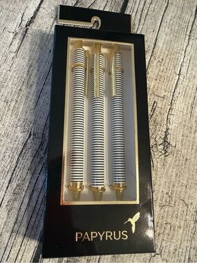 NWT! Set of 3 ballpoint pens. New in box. Beautiful design. Papyrus brand.